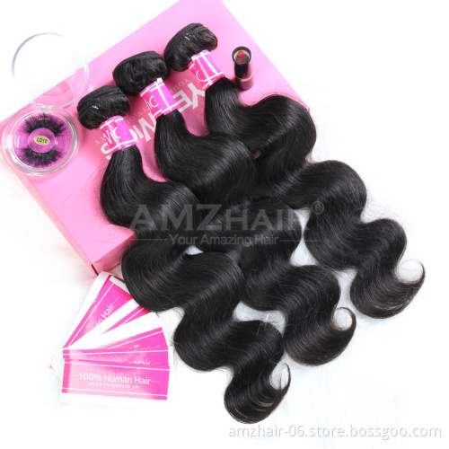 Double Weft Body Wave Real 10A Mink Brazilian Human Hair Extension Virgin Cuticle Aligned Hair 3 4 Bundles Factory Supplier